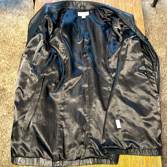 Vintage Sleek Edgy Sliming Detailed 90s Preston&York Soft Black Lamp Skin Jacket - Picture 8 of 14